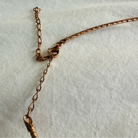 Rose Gold Vermeil 925 Omega Necklace with Heart Pendant - Picture 15 of 15